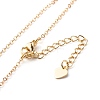 Brass Tiny Cross Charms with Natural Pearl Beads Pendant Necklaces NJEW-JN03625-02-5