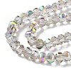 Transparent Electroplate Glass Beads Strands GLAA-Q099-C01-06-3