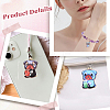 36Pcs 9 Colors Printed Alloy Enamel Pendants ENAM-SC0005-42-5