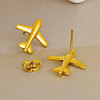 304 Stainless Steel Cartoon Airplane Stud Earrings FD2961-2-5