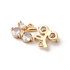 Brass Micro Pave Cubic Zirconia Pendants KK-Z112-10G-2