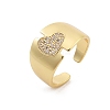 Rack Plating Brass Micro Pave Clear Cubic Zirconia Cuff Rings for Women RJEW-M028-113G-4