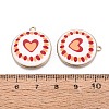 Printed Alloy Enamel Pendants ENAM-N072-03KCG-02-3