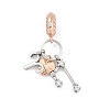 Brass Pendants with Cubic Zirconia European Beads LS-KK-Q015-01C-1
