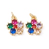 Rack Plating Brass Micro Pave Colorful Cubic Zirconia Pendants ZIRC-C040-41G-2