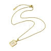 Ion Plating(IP) Rectangle with Initial Letter 304 Stainless Steel Pendant Necklace NJEW-R265-04G-T-3