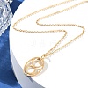 304 Stainless Steel Cubic Zirconia Twelve Constellations Runes Pendant Cable Chain Necklaces for Women NJEW-B121-02G-02-1