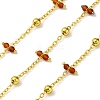 Handmade Faceted Natural Carnelian Beaded Chains CHC-L050-02G-02-1