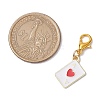 Playing Card Alloy Enamel Pendant Decoration HJEW-JM02607-3