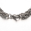 Tarnish Resistant 304 Stainless Steel Byzantine Chain Bracelets STAS-L149-01-2