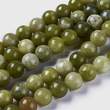 Natural Chinese Jade Beads Strands G-G735-38-8mm