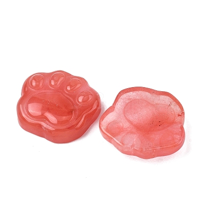 Cherry Quartz Glass Carved Cabochons G-I395-A04-1