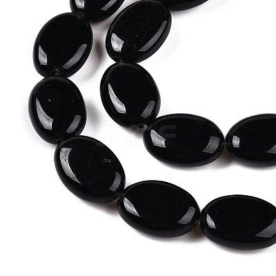 Natural Black Stone Beads Strands G-M206-47-1