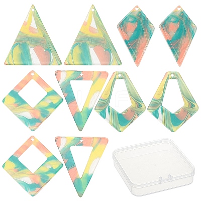 20Pcs 5 Style Acrylic Pendants MACR-SC0001-07-1
