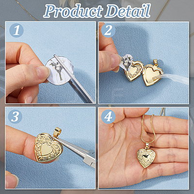 7Pcs 7 Styles Brass Locket Pendants KK-HS0015-91-1