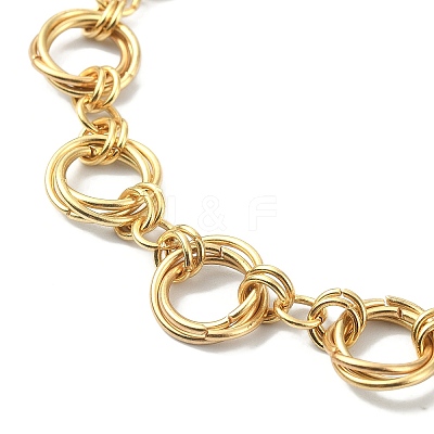 304 Stainless Steel Rings Link Chain Bracelet BJEW-TA00334-01-1