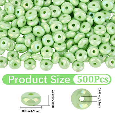 500Pcs UV Plating Opaque Acrylic Beads MACR-PA0001-47B-1