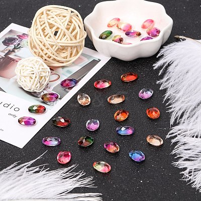 Pointed Back Glass Rhinestone Cabochons RGLA-OC0001-03D-1