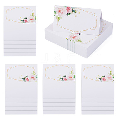 80Pcs Rectangle Paper Table Place Cards AJEW-TA0003-62B-1