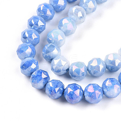 Anti-Tarnish Electroplate Glass Beads Strands GLAA-N010-8mm-02-1