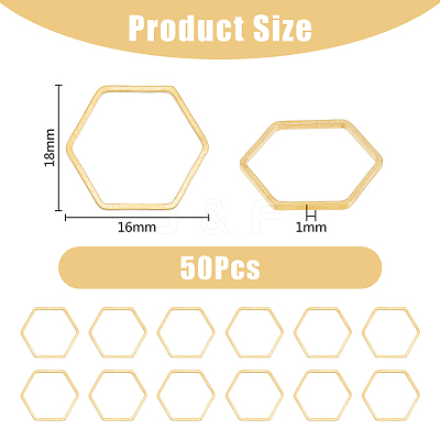 50Pcs 201 Stainless Steel Linking Rings STAS-DC0015-17-1