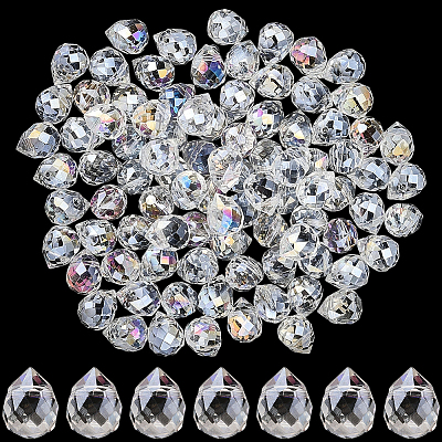 120Pcs Transparent Glass Beads GLAA-SP0001-42-1