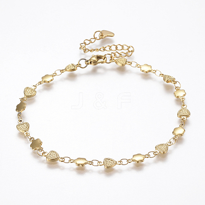 304 Stainless Steel Link Bracelets BJEW-I252-20G-15-1