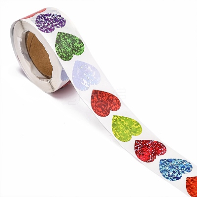 Heart Shaped Stickers Roll X-DIY-K027-A16-1