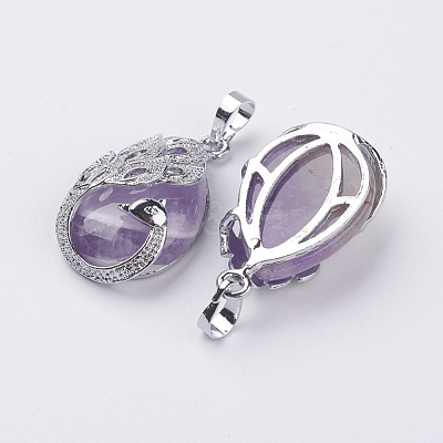 Natural Amethyst Pendants G-E442-04C-1