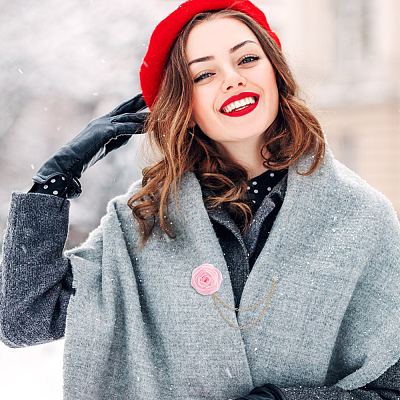 4Pcs Polyester Rose Flower Lapel Pin Backs JEWB-FH0002-09A-1