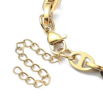 Ion Plating(IP) 304 Stainless Steel Oval Link Chain Necklaces for Women NJEW-D052-06G-1