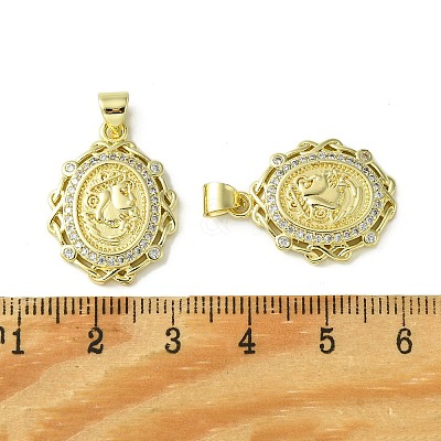 Brass Micro Pave Cubic Zirconia Pendants KK-H472-53K-G-1