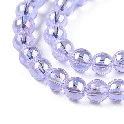 Electroplate Transparent Glass Beads Strands GLAA-T032-T4mm-AB01-1
