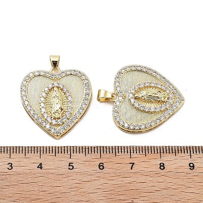 Brass Micro Pave Cubic Zirconia Pendants KK-Q006-22G-01-1