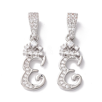 Eco-Friendly Brass Micro Pave Cubic Zirconia Pendants KK-K265-01P-E-1