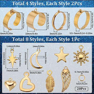 DIY Charm Cuff Ring Making Kit DIY-SC0023-58-1
