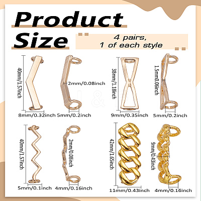 4 Styles Alloy Shoe Lace Decoration FIND-LP0003-66-1