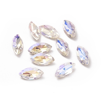Glass Rhinestone Cabochons GGLA-P002-03A-08-1