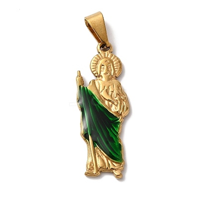 PVD Vacuum Plating 304 Stainless Steel Enamel Pendants STAS-L081-043G-1