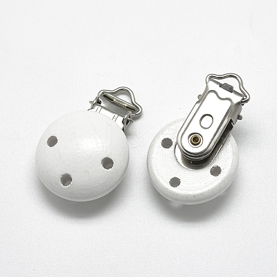 Dyed Wood Baby Pacifier Holder Clips X-WOOD-Q025-06-1
