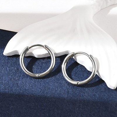 Tarnish Resistant 304 Stainless Steel Hoop Earrings EJEW-P177-P-08-1