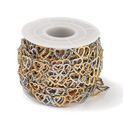 Ion Plating(IP) 304 Stainless Steel Heart Link Chains CHS-E031-04GP-1