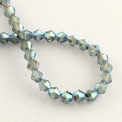 Electroplate Glass Bead Strands X-EGLA-R094-4mm-09-1