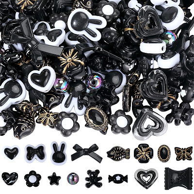 160Pcs 16 Styles Mixed Styles Acrylic Beads OACR-PA0001-77C-1