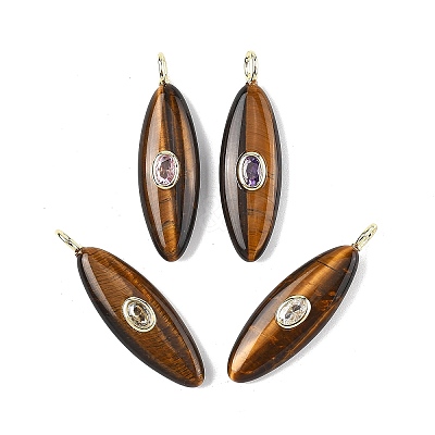 Natural Tiger Eye Pendants G-D357-01C-1