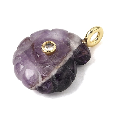 Natural Banded Amethyst Carved Pendants G-C282-01N-1
