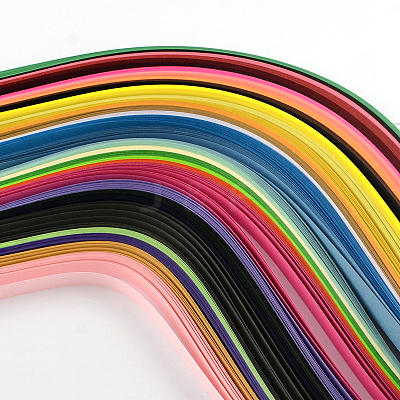 Rectangle 36 Colors Quilling Paper Strips DIY-R041-02-1