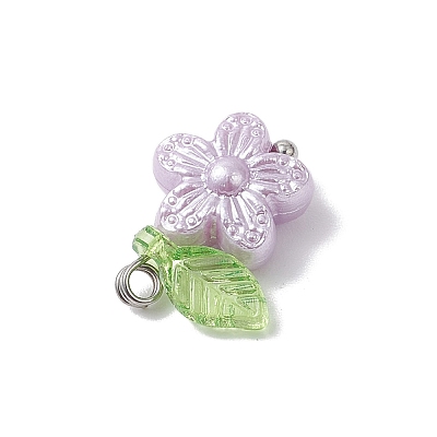 Imitation Pearl Acrylic Pendants PALLOY-JF04335-02-1