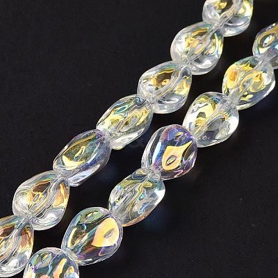 Transparent Electroplate Glass Beads Strands GLAA-C025-02D-1