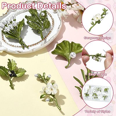 6Pcs 6 Styles Baking Paint Alloy Lapel Pins for Backpack Clothes JEWB-CJ0003-02-1